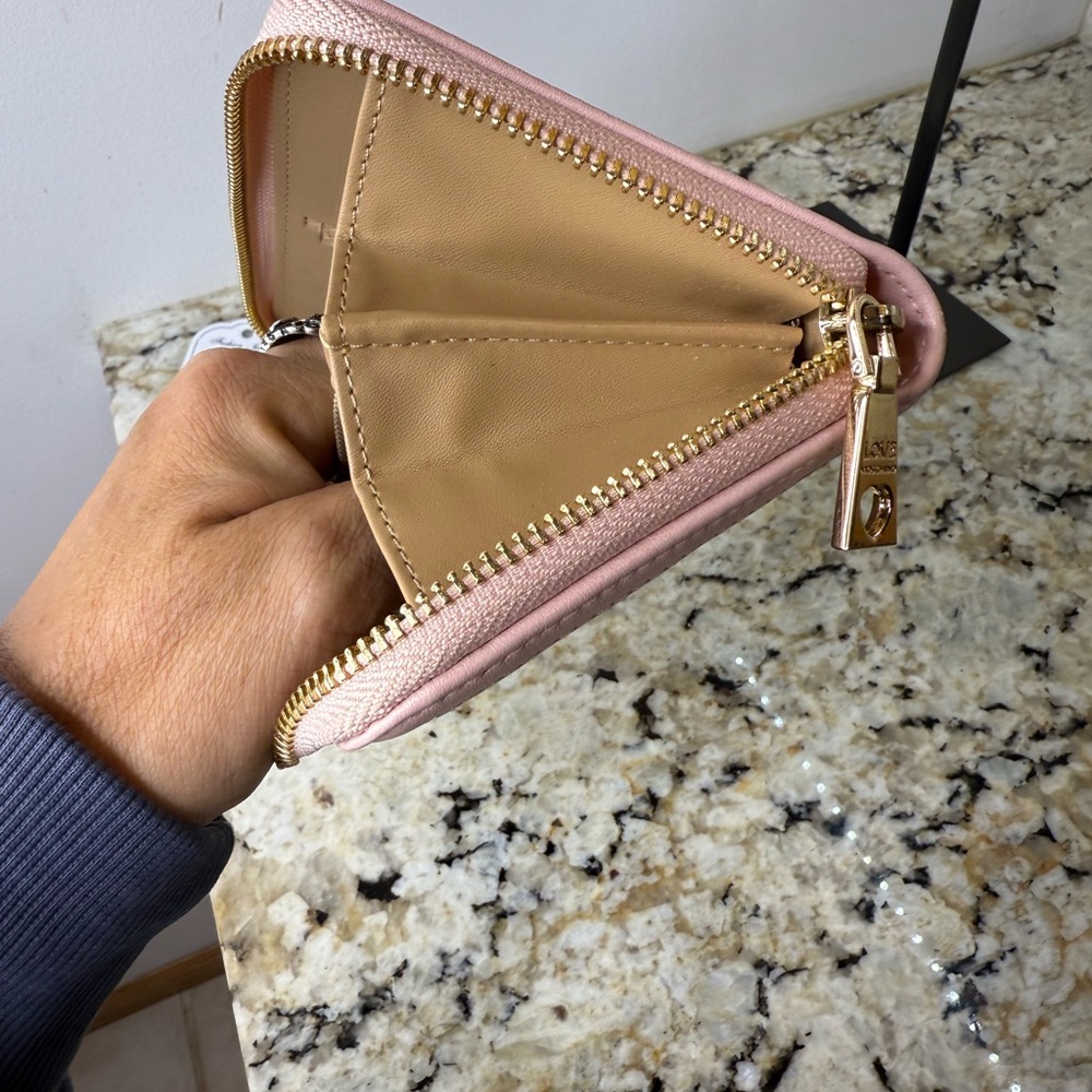 Love Moschino Portafogli Pu Rosa Zip Around Wallet Like New - Picture 11 of 14